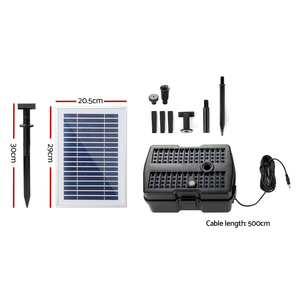 4.6ft Solar Pond Pump with Eco Filter Box Water Fountain Kit