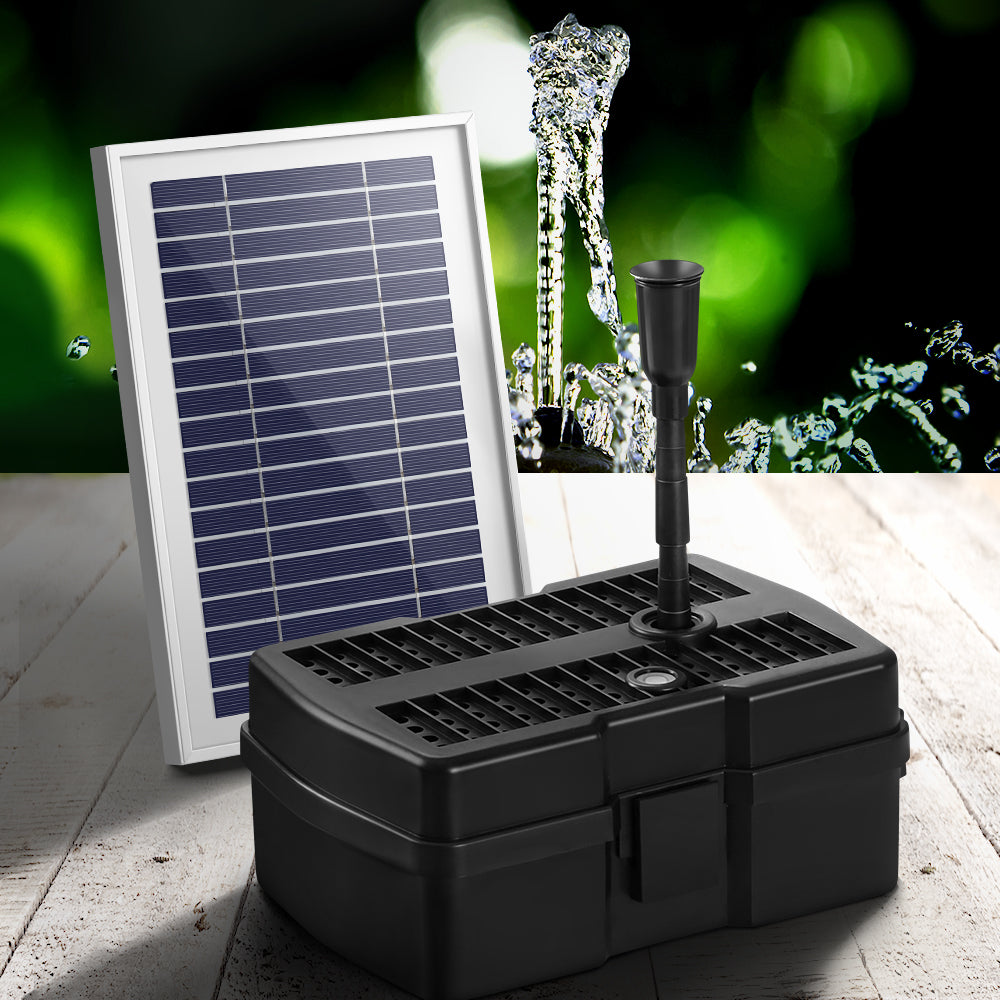 4.6ft Solar Pond Pump with Eco Filter Box Water Fountain Kit