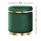 Ottoman Round Velvet Foot Stool Foot Rest Pouffe Padded Seat Pouf Green