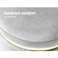 Round Velvet Ottoman Foot Stool Foot Rest Pouffe Pouf Padded Seat Grey