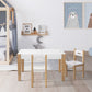 Pembroke 3-Piece Kids Table & Chairs Set Activity Chalkboard Toys Storage Desk Drawing - White & Wood