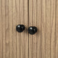 Jerome Wooden Bedside Tables Side End Slidng Doors Storage Nightstand - Black & Pine