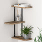 Floating Wall Shelves Brackets 3 Tiers Corner Display DIY Wall Mount Rack