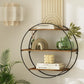 Floating Wall Shelves Brackets Round 3 Tiers Display DIY Wall Mount Rack