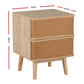 Windsor Wooden Bedside Tables Rattan Side End Table Nightstand Bedroom Storage with 2 Drawers - Wood
