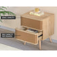 Windsor Wooden Bedside Tables Rattan Side End Table Nightstand Bedroom Storage with 2 Drawers - Wood