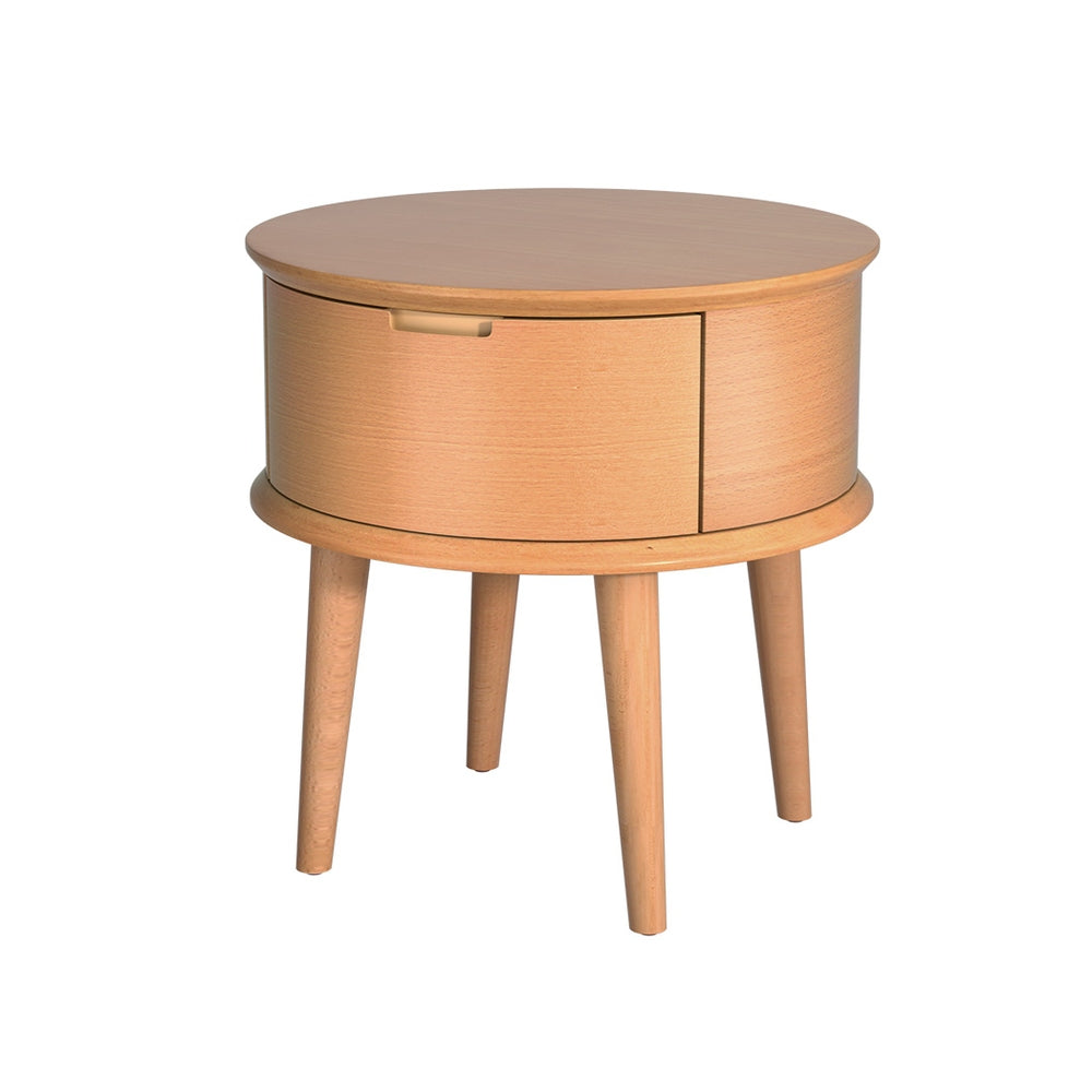Richmond Wooden Bedside Tables Curved Drawers Side End Table Nightstand Legs Bedroom - Oak