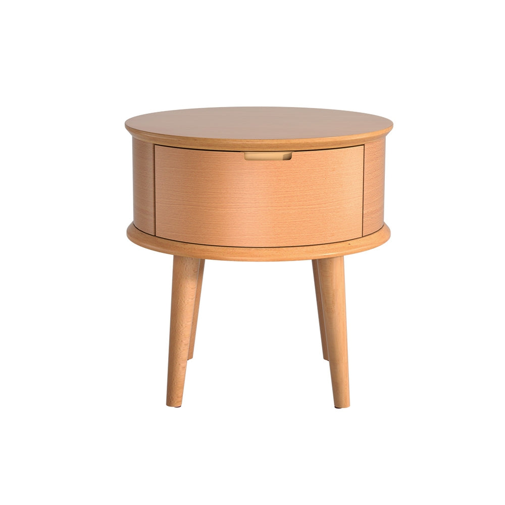 Richmond Wooden Bedside Tables Curved Drawers Side End Table Nightstand Legs Bedroom - Oak
