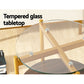 Irois Wooden Laptop Desk Sofa Glass Side End Table Metal Frame - Brown