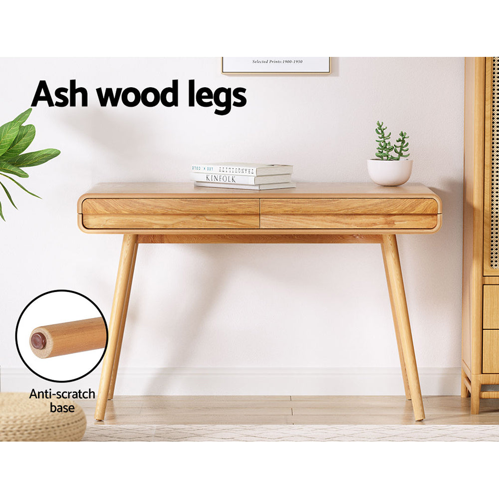 Artiss Computer Desk Drawer Natural Wood 100cm