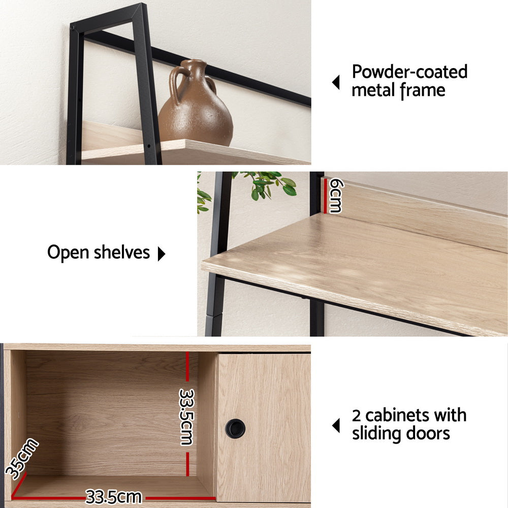 Bookshelf with Cabinet - Oak