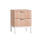 Brantford Wooden Bedside Tables Shelf Drawers Nightstand Storage Bedroom with 2 Drawers - Brown