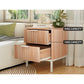 Brantford Wooden Bedside Tables Shelf Drawers Nightstand Storage Bedroom with 2 Drawers - Brown