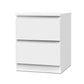 Kenora Wooden Bedside Tables Cabinet Lamp Side Tables Nightstand Unit with 2 Drawers - White