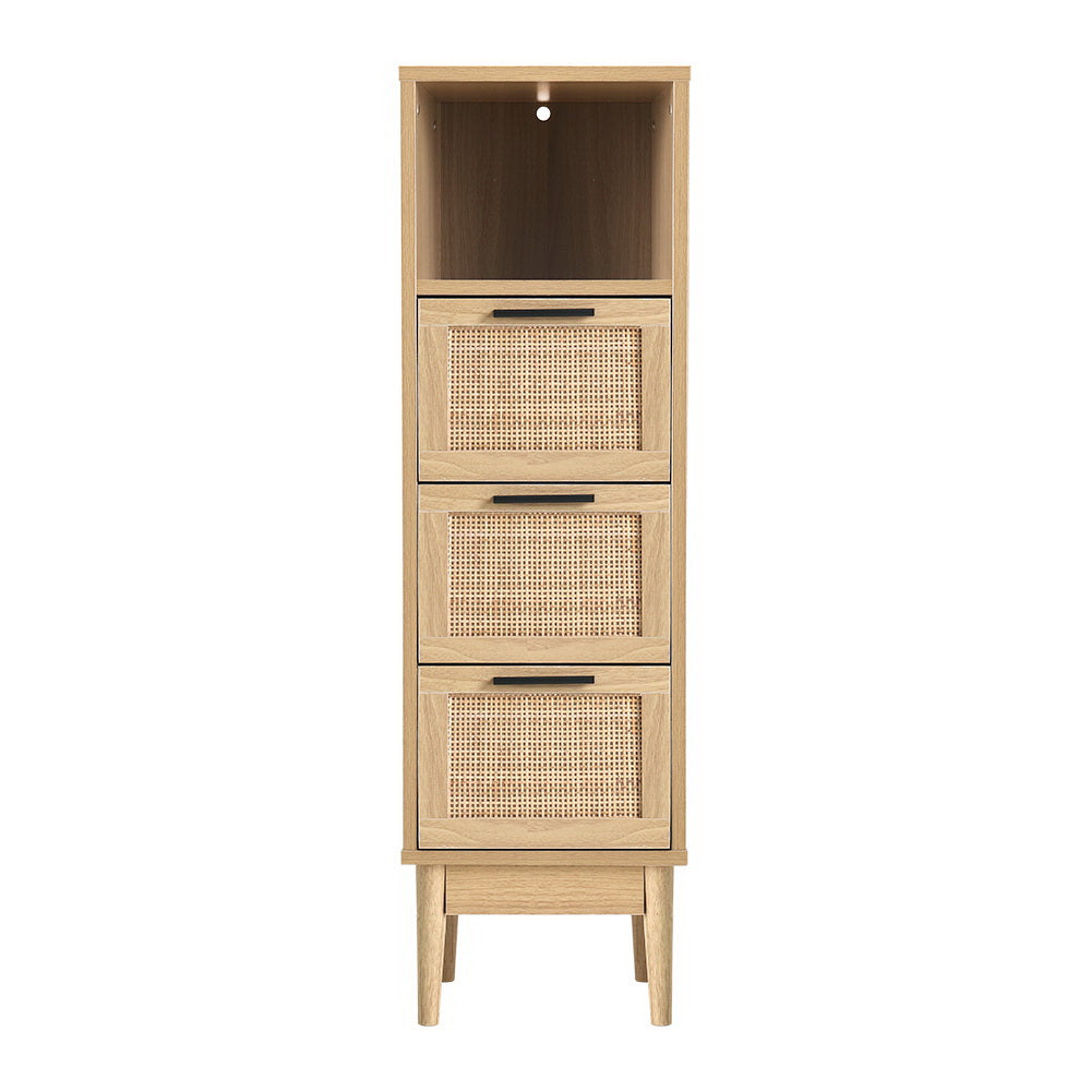 Artiss 3 Chest of Drawers with Shelf - Oak