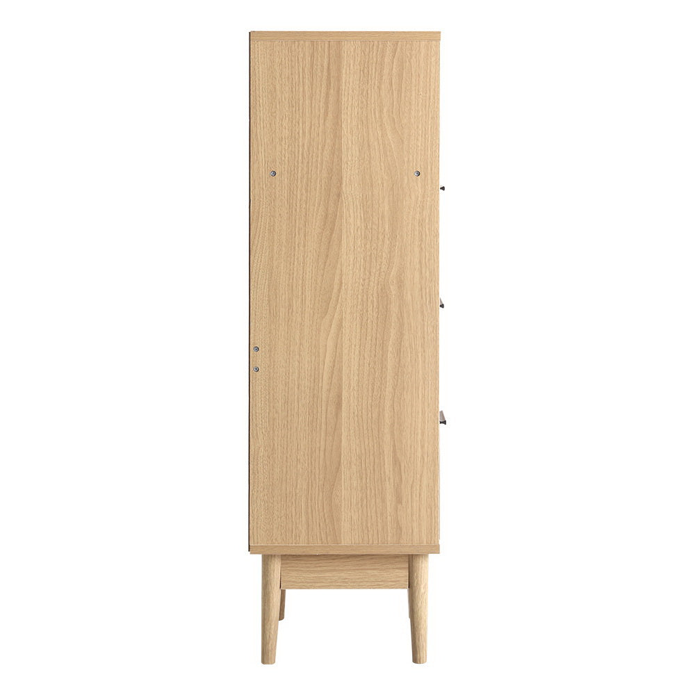 Artiss 3 Chest of Drawers with Shelf - Oak