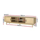 Hansel 180cm TV Cabinet Entertainment Unit TV Stand Wooden Rattan Storage Drawer - Wood