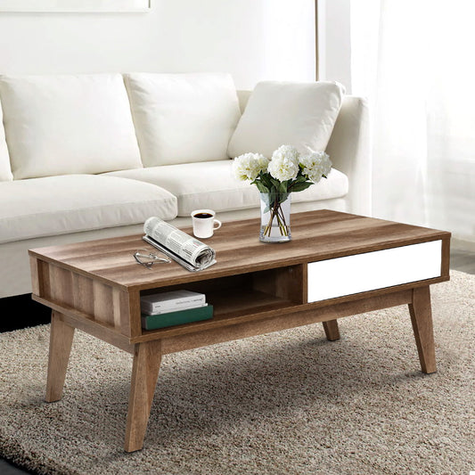 Ibycus Coffee Table with 2 Drawers - Wood