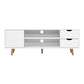 Quinby 120cm TV Cabinet Entertainment Unit Stand Wooden Scandinavian - White