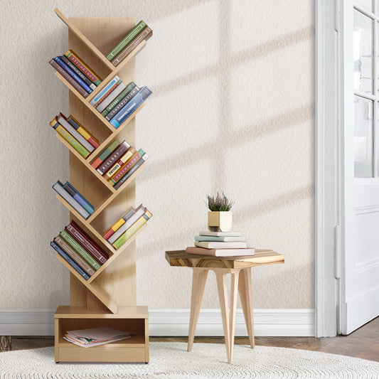 Display Shelf 9-Shelf Tree Bookshelf Book Storage Rack Bookcase Natural
