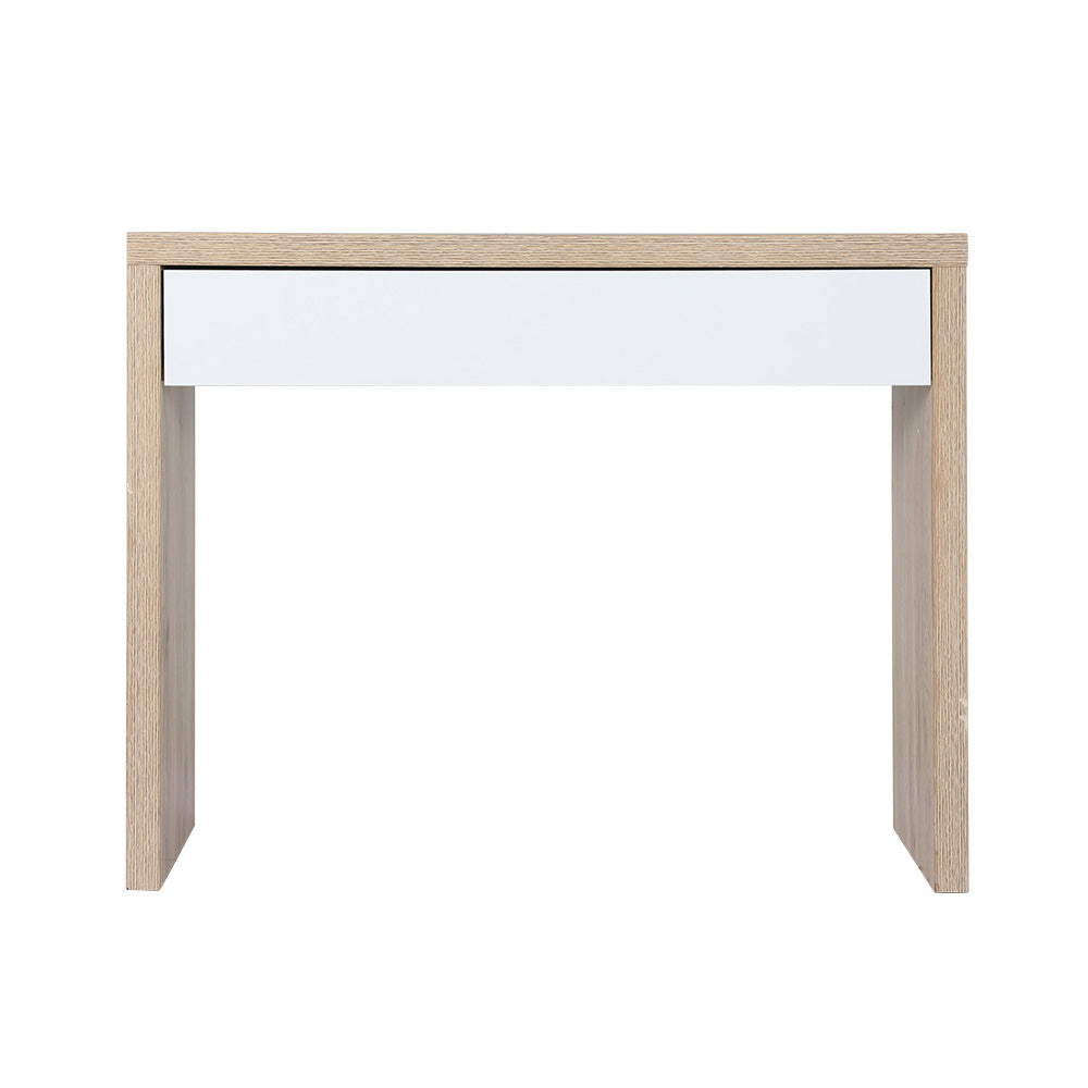 Wooden Console Table Storage Drawer - White Pine