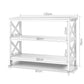 Quillon Wooden 3-tier Console Table - White Polly
