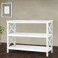 Quillon Wooden 3-tier Console Table - White Polly