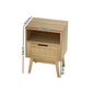 Simcoe Wood Rattan Bedside Tables Rattan Side Table Nightstand Storage Cabinet - Wood