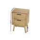 Simcoe Wood Rattan Bedside Tables Rattan Side Table Nightstand Storage Cabinet with 2 Drawers - Wood