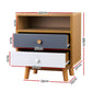 Sudbury Wooden Veneer Bedside Tables with 2 Drawers - Wood, White & Grey