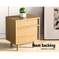 Sudbury Wooden Veneer Bedside Tables with 2 Drawers - Wood, White & Grey