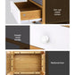 Sudbury Wooden Veneer Bedside Tables with 2 Drawers - Wood, White & Grey