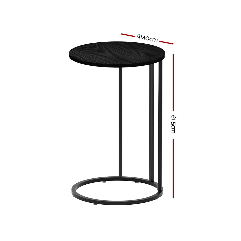 Ixiona Side End Table Round - Black