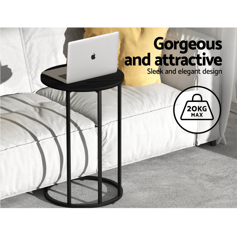 Ixiona Side End Table Round - Black
