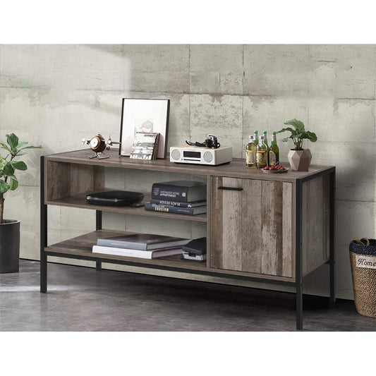 Lars 124cm TV Stand Entertainment Unit Storage Cabinet Industrial Wooden - Rustic