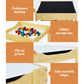 Pheby 3-Piece Kids Table & Chairs Set Activity Chalkboard Toys Storage Box Desk - White & Wood
