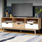 Ursa 140cm TV Cabinet Entertainment Unit Stand Wooden Storage Scandinavian - Oak & White