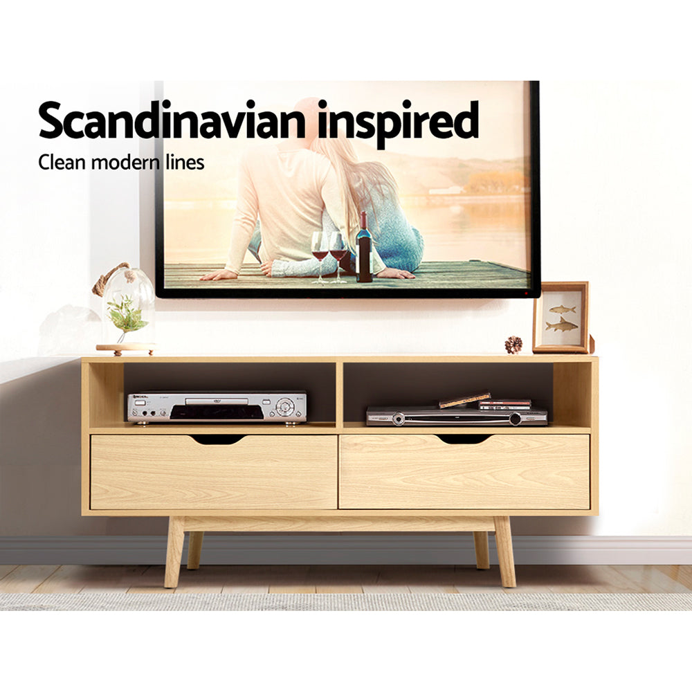 Vali 120cm TV Cabinet Entertainment Unit Stand Wooden Storage Scandinavian - Wood