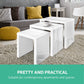 Iacchos Set of 3 Coffee Table Nesting Glossy - White