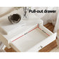 Coquitlam Wooden Bedside Tables Drawers Nightstand Bedroom Storage - White