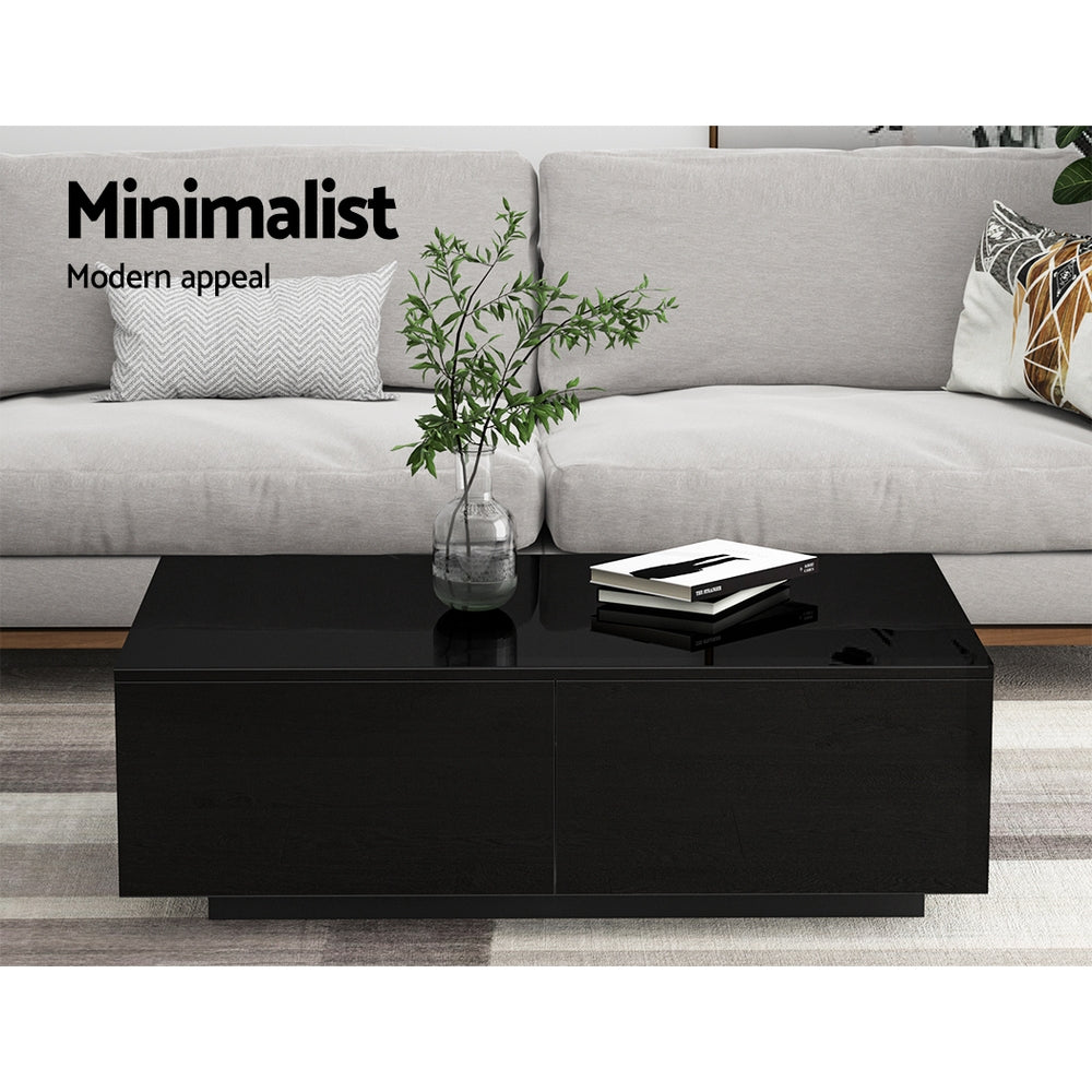 Iphion Coffee Table with 4 Drawers - Black