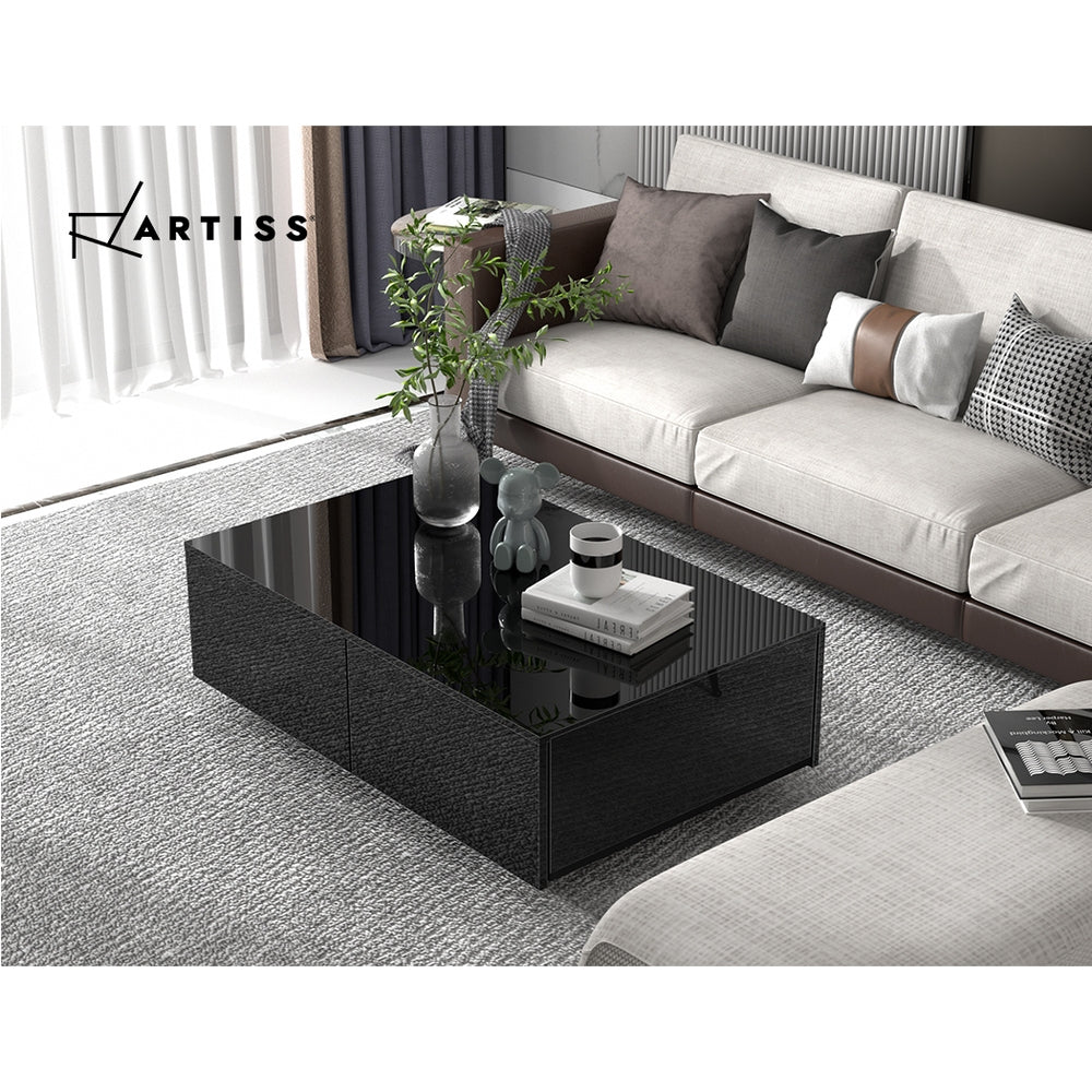 Iphion Coffee Table with 4 Drawers - Black