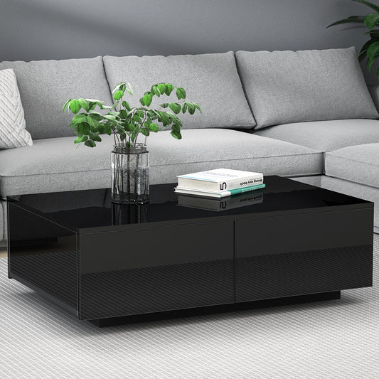 Iphion Coffee Table with 4 Drawers - Black