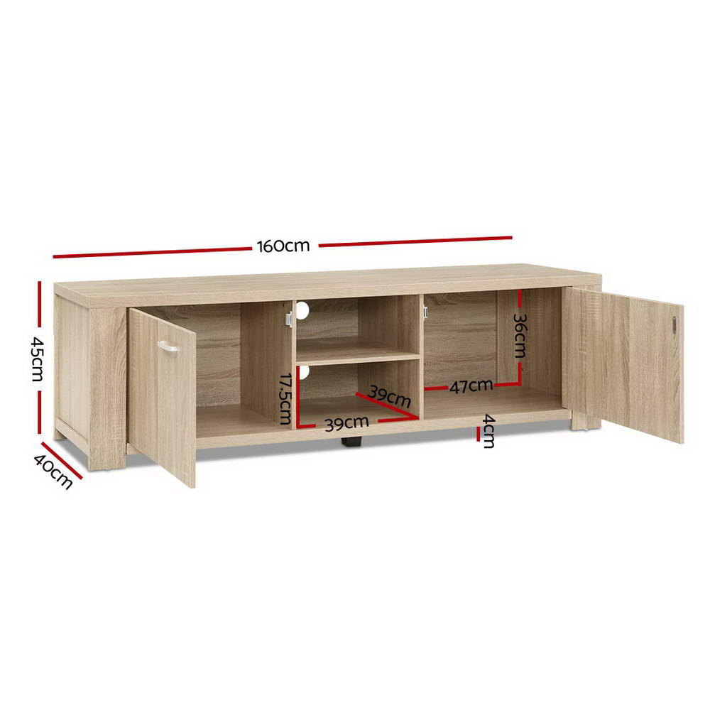 Davin 160cm TV Cabinet Entertainment Unit TV Stand Display Shelf Storage Cabinet Wooden - Wood