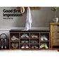 Artiss Shoe Rack Cabinet Bench 10 Cubes - Walnut