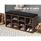 Shoe Cabinet Bench Shoes Storage Rack Organiser Shelf Cupboard Box Walnut