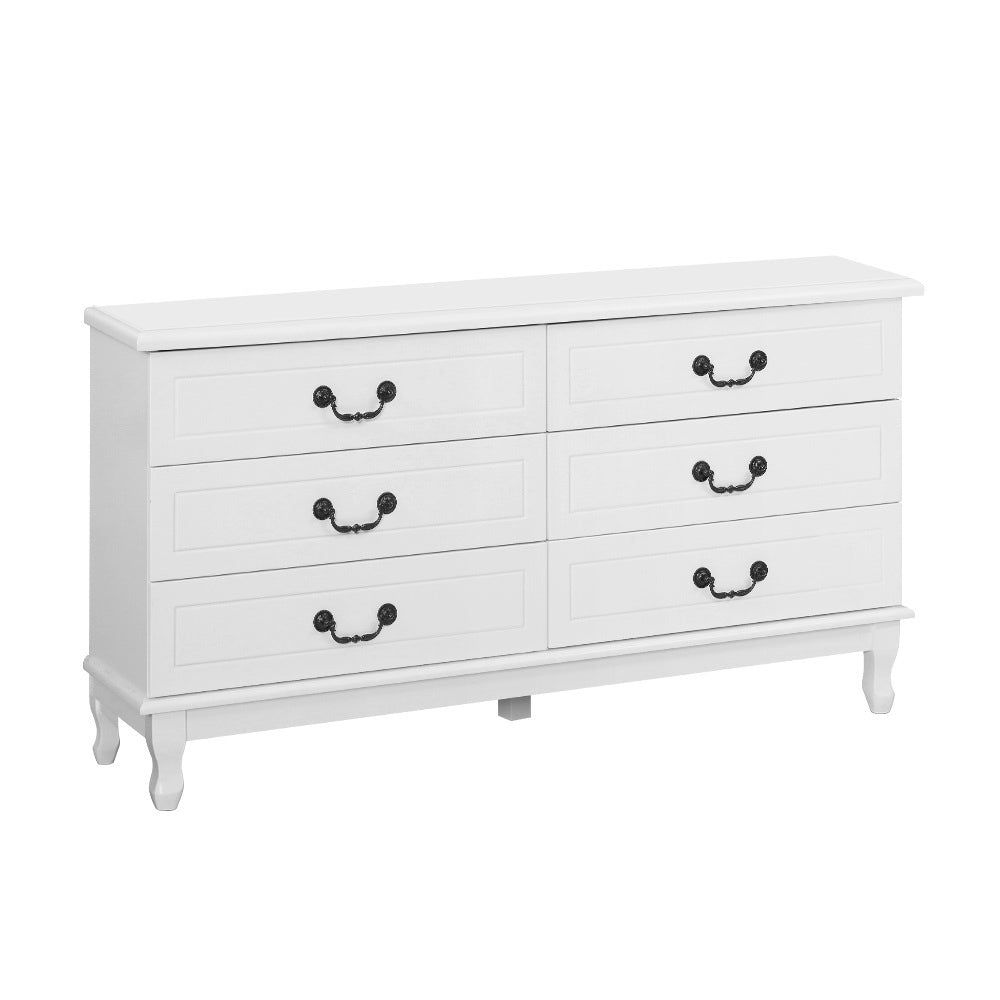 Artiss 6 Chest of Drawers - White
