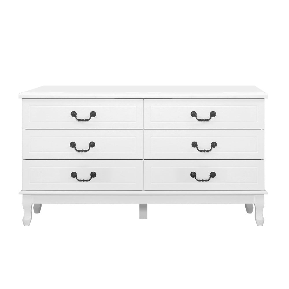 Artiss 6 Chest of Drawers - White