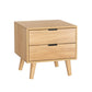 Barrie Wooden Bedside Tables Nightstand Side End Table Storage Cabinet with 2 Drawers - Pine