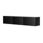 Emberlyn 200cm Floating Entertainment Unit TV Cabinet High Glossy Black 3 Cabinets - Black